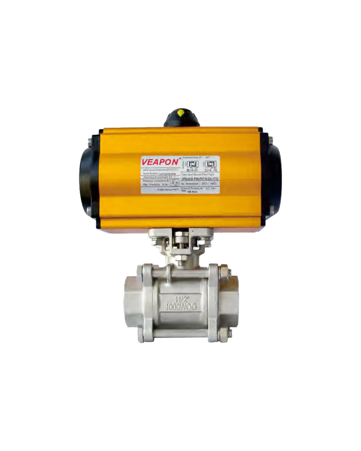 Pneumatic 3-Piece Ball Valve